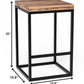 25" Brown and Black Solid Wood and Iron Backless Counter Height Bar Chair