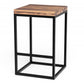 25" Brown and Black Solid Wood and Iron Backless Counter Height Bar Chair