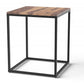 24" Black And Brown Solid Wood And Iron Square End Table