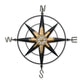 39" Black Rustic Compass Metal Wall Decor