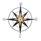39" Black Rustic Compass Metal Wall Decor