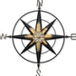39" Black Rustic Compass Metal Wall Decor
