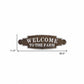 Welcome To The Farm Lacquered Black And White Metal Wall Art