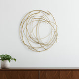 26" Gold Metal Abstract Round Hanging Wall Art Decor