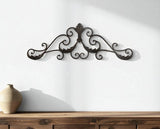11" X 32" Brown Metal Rustic Scroll Hanging Dimensional Sculpture