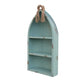 34" Aqua Blue Wood Canoe Hanging Shelf