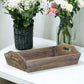 Dark Brown Finish Wood Serving Tray With Handles