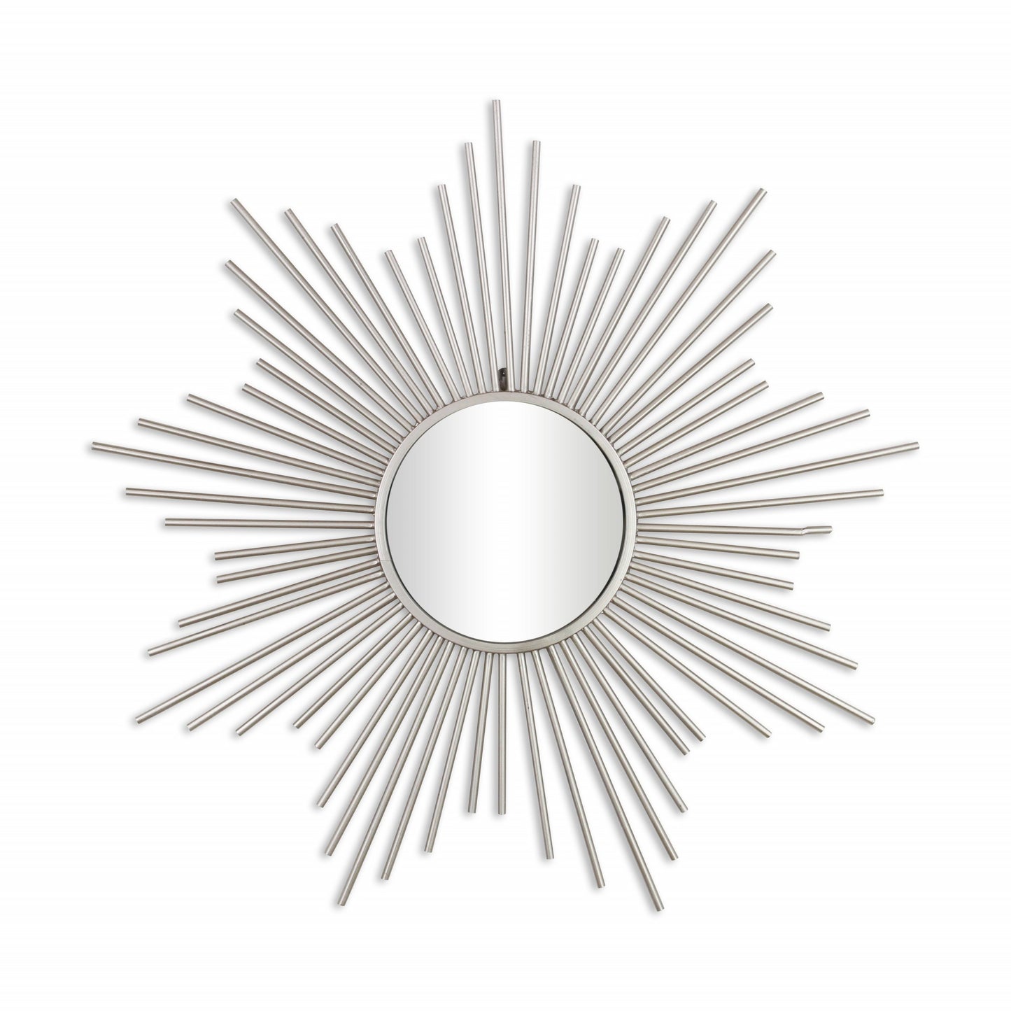 32" Silver Metal Sunburst Framed Accent Mirror