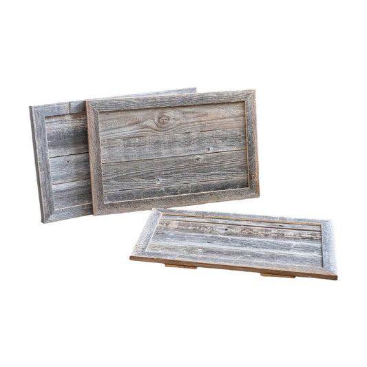 18" Gray Distressed Wood Christmas Tree Collar