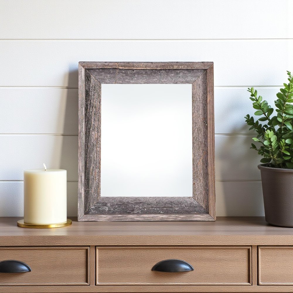 8.5" x 11" Gray Solid Wood Tabletop Picture Frame