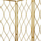 71" Gold Iron Folding Three Panel Screen Room Divider