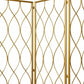 71" Gold Iron Folding Three Panel Screen Room Divider