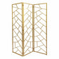 71" Gold IronFolding Three Panel Screen Room Divider