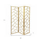 71" Gold IronFolding Three Panel Screen Room Divider