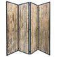 84" Brown Solid Wood Folding Four Panel Screen Room Divider