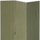 71" Green Fabric Folding Three Panel Screen Room Divider