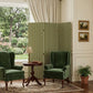 71" Green Fabric Folding Three Panel Screen Room Divider