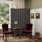 71" Black and White Fabric Folding Three Panel Screen Room Divider