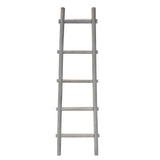 59" Gray Five Step Rustic Weathered Grey Wood Ladder Shelf