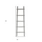 59" Gray Five Step Rustic Weathered Grey Wood Ladder Shelf