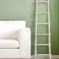 72" White Rustic Six Step Wood Ladder Shelf