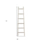 72" White Rustic Six Step Wood Ladder Shelf