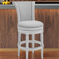 Light Gray and White Solid Wood Swivel Bar Chair