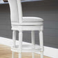 Light Gray and White Solid Wood Swivel Bar Chair