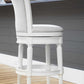 Light Gray and White Solid Wood Swivel Bar Chair
