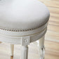 Light Gray and White Solid Wood Swivel Bar Chair