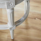 Light Gray and White Solid Wood Swivel Bar Chair