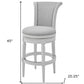 Light Gray and White Solid Wood Swivel Bar Chair