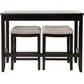 Set of Two 27" Light Gray and Dark Brown Solid Wood Backless Bar Chairs with Table