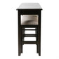 Set of Two 27" Light Gray and Dark Brown Solid Wood Backless Bar Chairs with Table