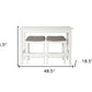 49" Three Piece White Wood Rectangular Bar Table With Two Stools