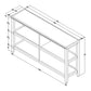 Brown Solid Wood Double Bookcase