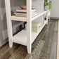 30" White Wood Two Shelf Bookcase