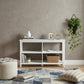 30" White Wood Two Shelf Bookcase