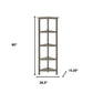 Gray Solid Wood Corner Bookcase