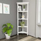 White Solid Wood Corner Bookcase