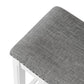 26" Gray and White Solid Wood and Linen Blend Backless Counter Height Bar Chair