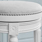 26" White Solid Wood and Fabric Backless Counter Height Swivel Bar Chair