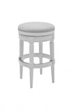 26" Gray Solid Wood Backless Bar Height Swivel Bar Chair