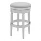 26" Gray Solid Wood Backless Bar Height Swivel Bar Chair