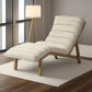 54" Cream and Brown Fabric Tufted Lounge Chair