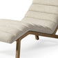 54" Cream and Brown Fabric Tufted Lounge Chair