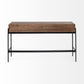 56" Brown and Black Solid Wood and Metal Console Table With Four Drawers