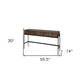 56" Brown and Black Solid Wood and Metal Distressed Console Table With Four Drawers