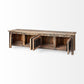 76" Brown Distressed Reclaimed Wood Enclosed Storage TV Stand