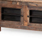 76" Brown Distressed Reclaimed Wood Enclosed Storage TV Stand